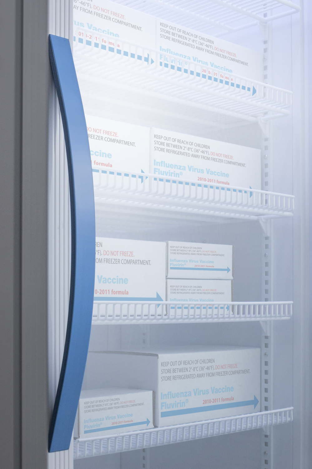 Performance series Pharma-Vac 2.83 cu.ft. ADA height glass door commercial all-refrigerator for the display and refrigeration of vaccines; designed for freestanding or recessed installation